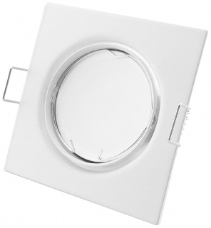 Výklopný čtvercový Rám pro žárovky GU10 Bílý